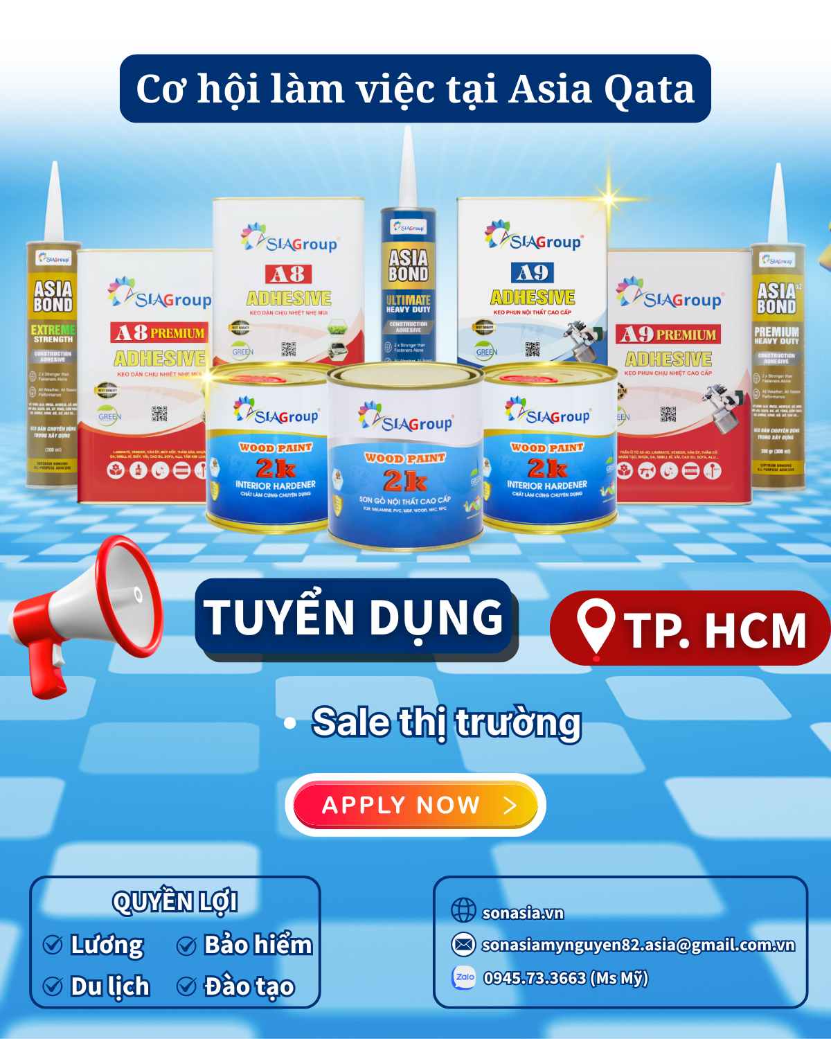 TUYỂN DỤNG NHÂN VIÊN SALE THỊ TRƯỜNG KHÔNG YÊU CẦU KINH NGHIỆM- SỐ LƯỢNG: 5 NHÂN VIÊN 2 Co hoi lam viec tai Asia Qata