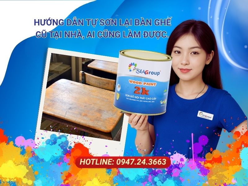 sơn lại bàn ghế gỗ, tự sơn đồ gỗ, sơn lại gỗ