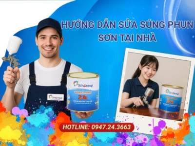 cách sửa súng phun sơn, súng phun sơn bị tắc, súng phun sơn không ra sơn