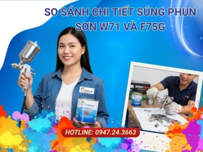 so sánh súng phun W71 và F75G, súng phun sơn W71, súng phun sơn F75G