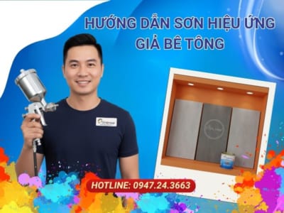 sơn hiệu ứng bê tông trên gỗ