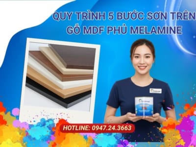 sơn trên gỗ MDF phủ melamine