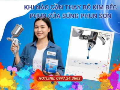 kim béc súng phun sơn, thay kim béc, súng bị rỉ sơn