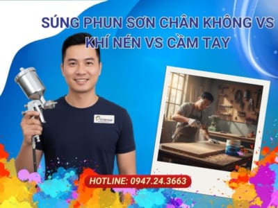súng phun sơn chân không, súng phun sơn khí nén, súng phun sơn cầm tay