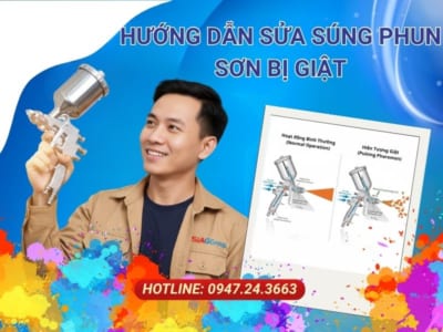 súng phun sơn bị giật, sửa súng phun sơn, súng bị tắc