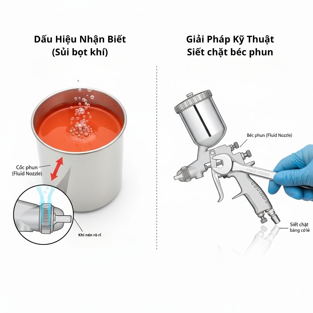 súng phun sơn bị giật, sửa súng phun sơn, súng bị tắc