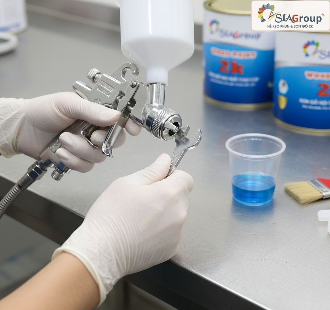 kim béc súng phun sơn, thay kim béc, súng bị rỉ sơn