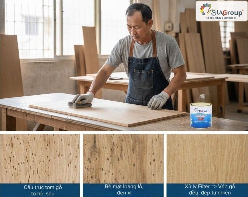Kinh Nghiệm Sơn Gỗ Sồi (Oak): Kỹ Thuật Làm Nổi Bật Vân Gỗ và Chống Ố Vàng 2 kinh nghiệm sơn gỗ sồi