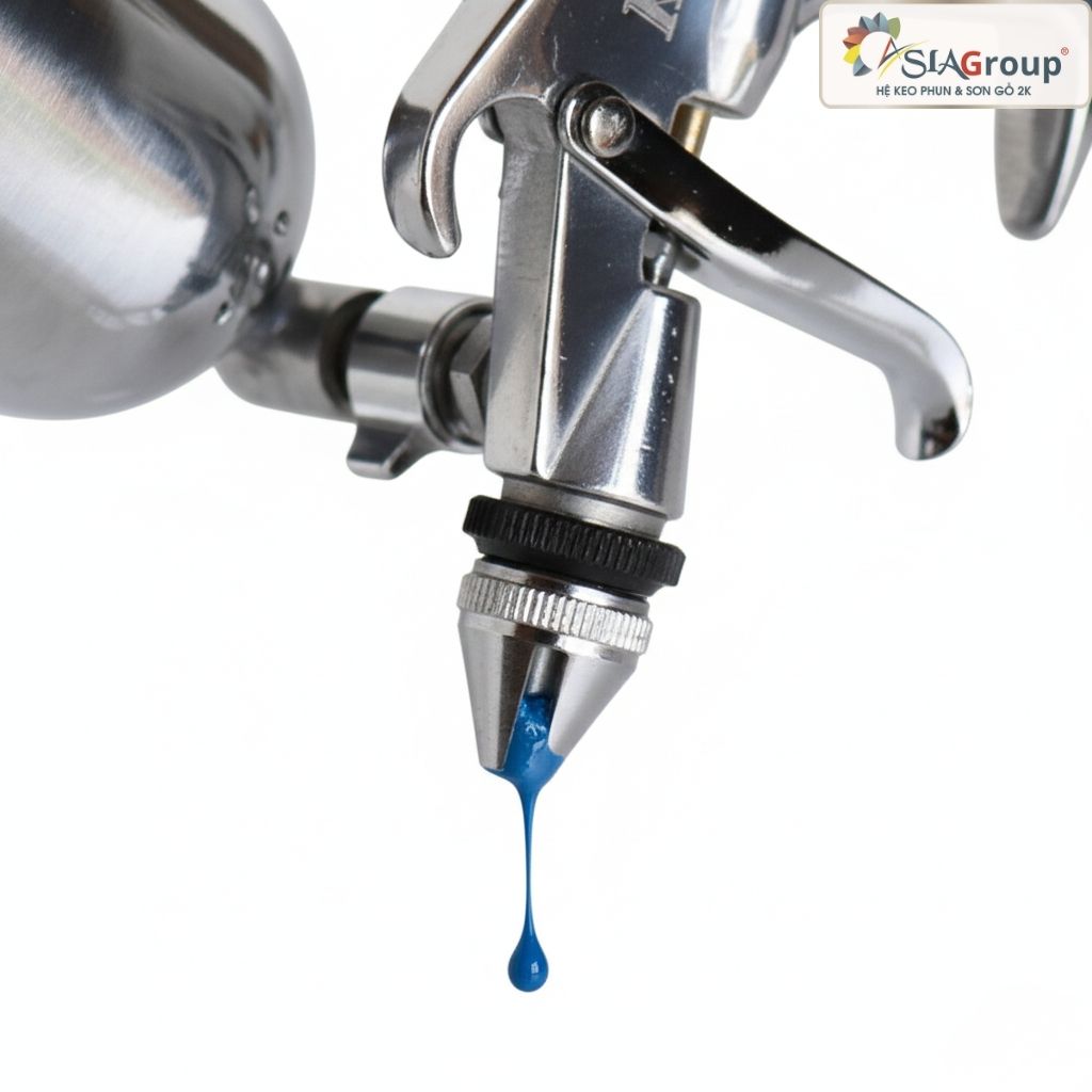 kim béc súng phun sơn, thay kim béc, súng bị rỉ sơn