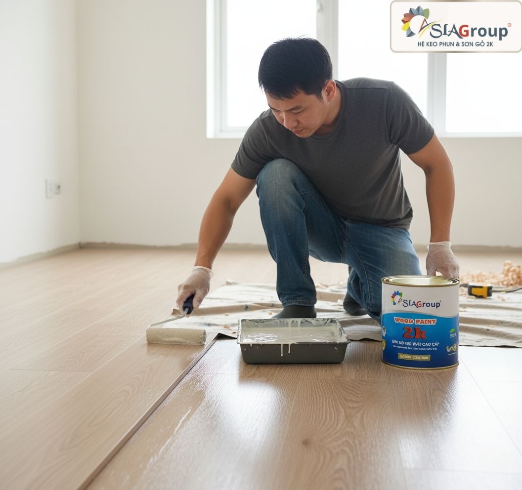 Sơn Sàn Gỗ: Hướng Dẫn Chọn & Thi Công Để Bề Mặt Chống Trầy Xước, Bền Đẹp 2 sơn sàn gỗ, sơn pu sàn gỗ, sơn sàn gỗ công nghiệp
