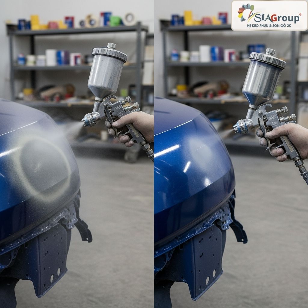 Súng Phun Sơn Dặm Vá (Touch-Up): "Vũ Khí" Sửa Lỗi Trầy Xước Đồ Gỗ Thành Phẩm 2 súng phun sơn dặm vá, súng sơn mini, lph-50, súng phun sơn mini K3G