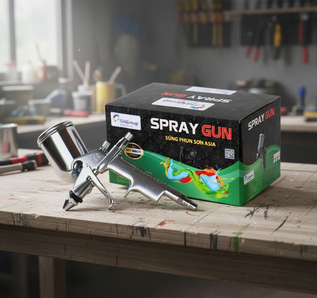 Súng Phun Sơn Dặm Vá (Touch-Up): "Vũ Khí" Sửa Lỗi Trầy Xước Đồ Gỗ Thành Phẩm 1 súng phun sơn dặm vá, súng sơn mini, lph-50, súng phun sơn mini K3G