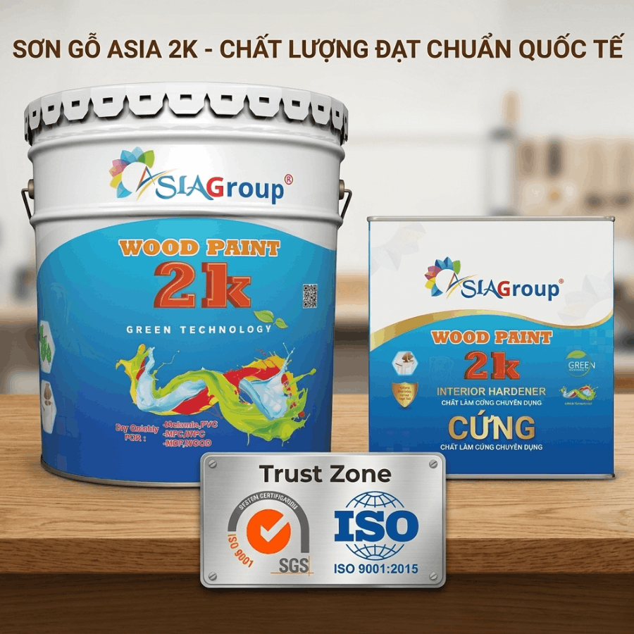 Các dòng sản phẩm sơn gỗ Asia 2K chính hãng đạt chứng nhận chất lượng quốc tế ISO và SGS