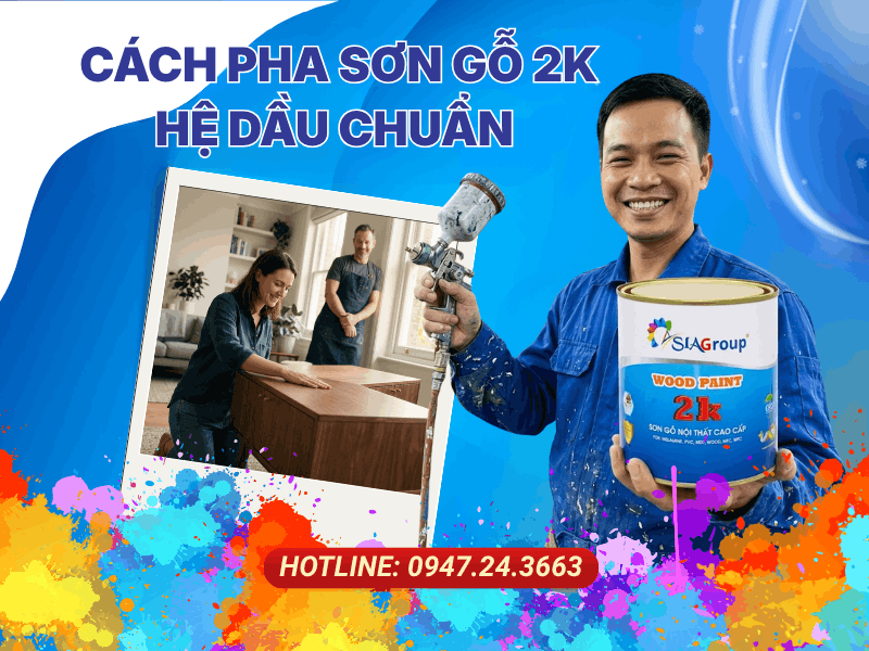 Cách pha sơn gỗ 2k hệ dầu chuẩn và cách sử dụng sơn gỗ 2k hiệu quả