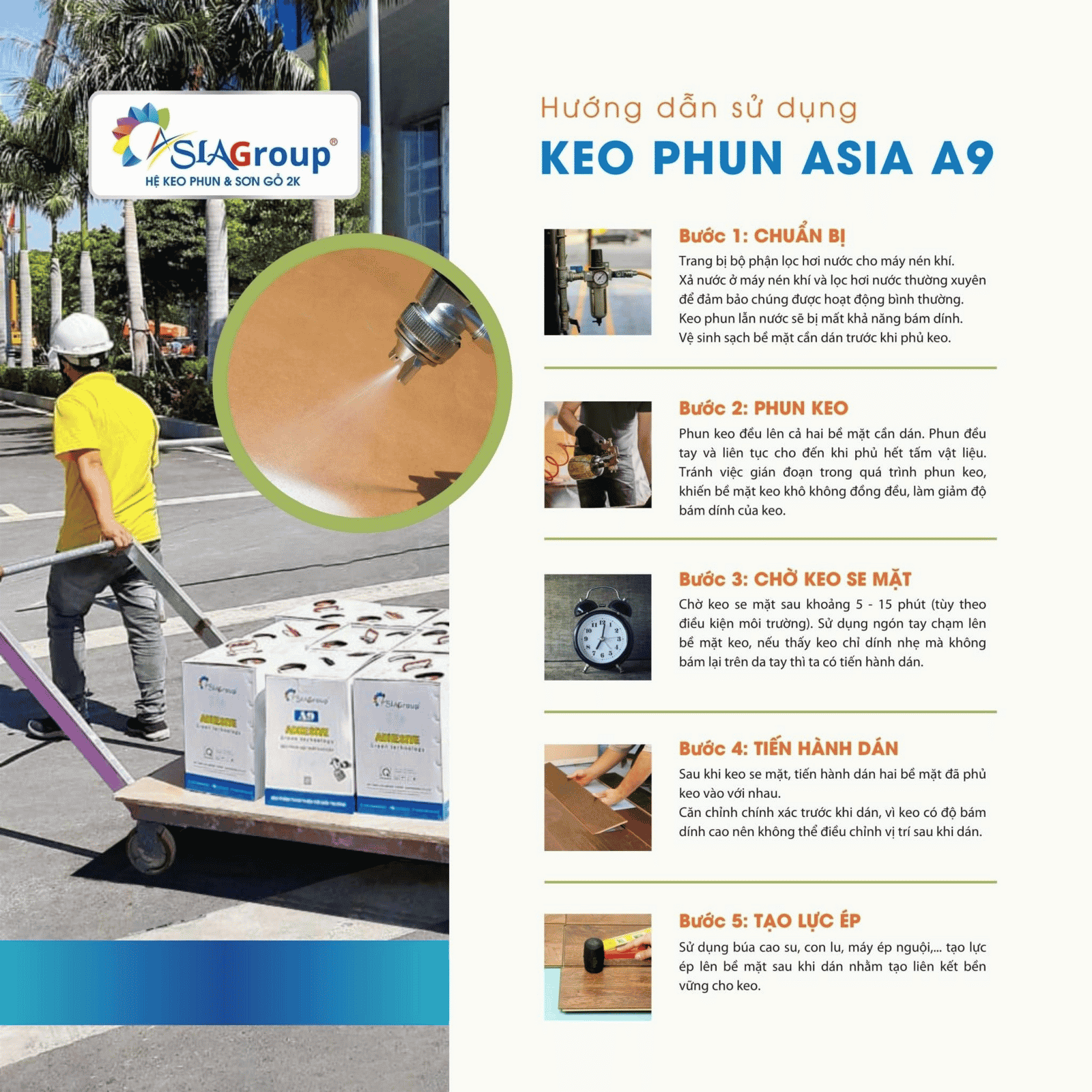 Hướng dẫn cách dùng keo phun dán laminate chuẩn kỹ thuật không bị phồng rộp